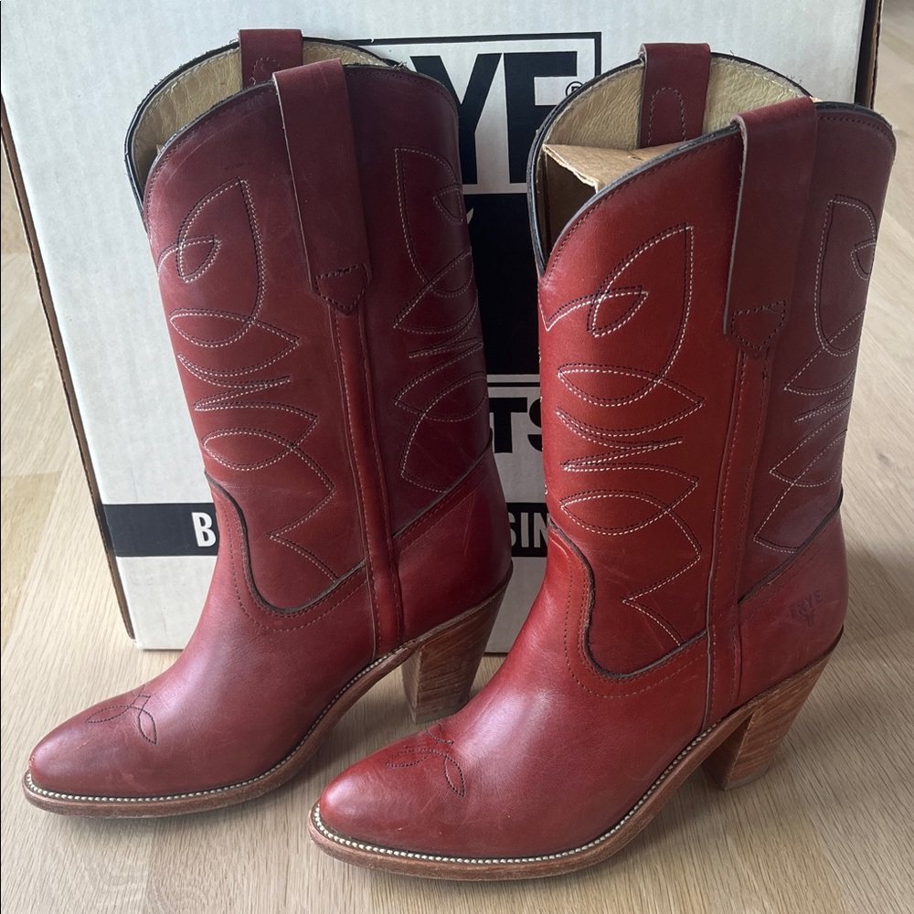 Frye Vintage 1970s or 1980s Redwood Leather Boots - Picture 2 of 6